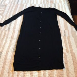 Maternity ribbed black midi fitted dress